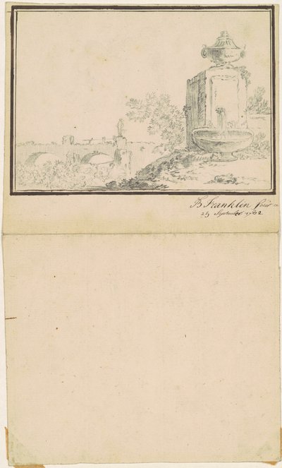 Paisaje con una fuente de attributed to Benjamin Franklin Bache