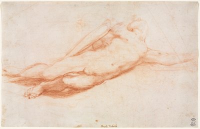 Study of a Fallen Soldier (possibly the Conversion of Saul) (recto) de attributed to Correggio