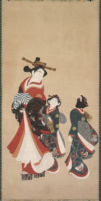 Courtesan and Attendants de attributed to Engetsudō