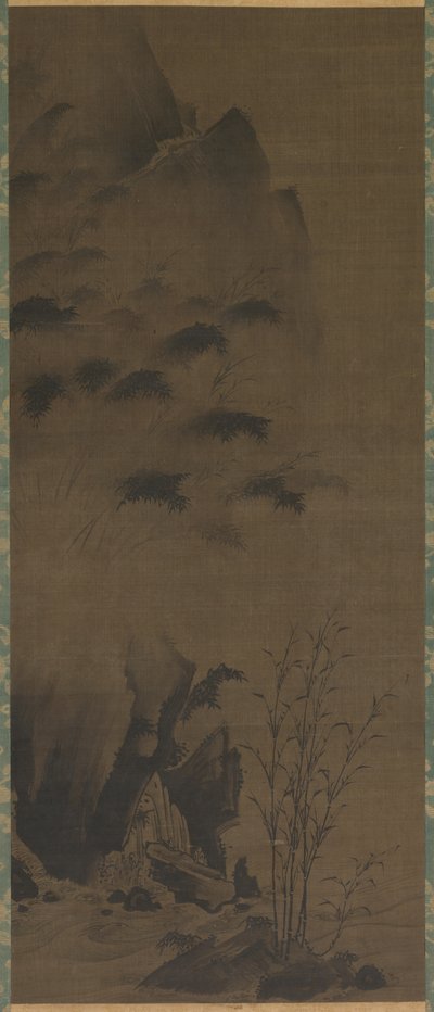 Bamboo in Rain de attributed to Genga