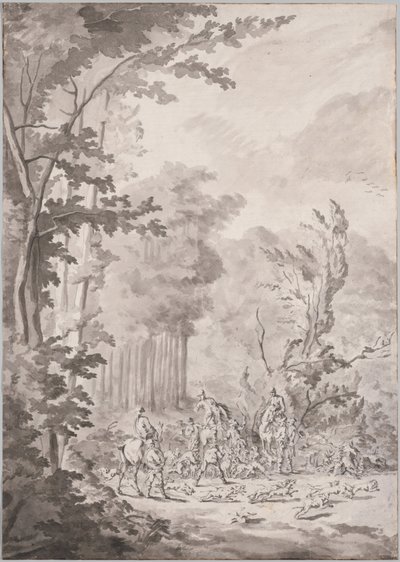 Una partida de caza en Marly de attributed to Jean Baptiste Martin, Le Vieux