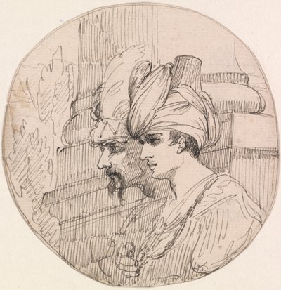 Dos cabezas en un redondel de attributed to John Hamilton Mortimer
