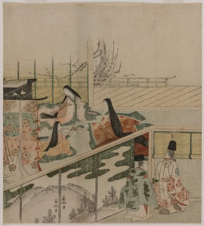 Damas de la corte haciendo muñecas de attributed to Kubo Shunman