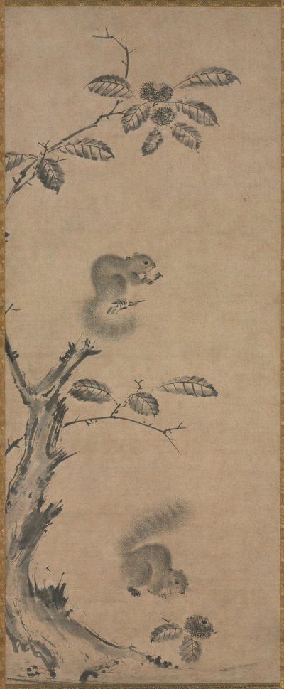 Squirrels on the Chestnut Tree de attributed to Louis Philippe Mouchy