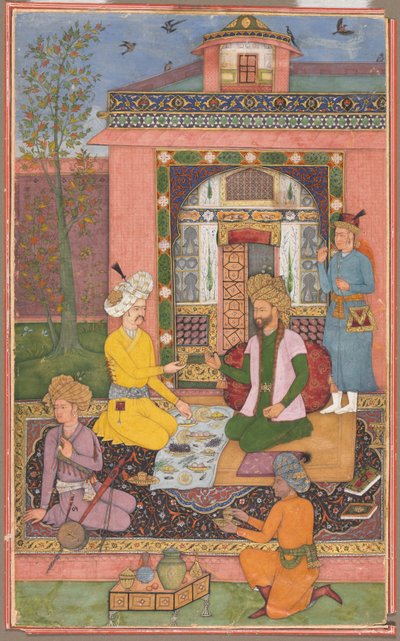 Una fiesta en un pabellón de attributed to Muhammad Ali
