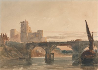 Castillo de Chepstow desde el puente de attributed to Peter DeWint