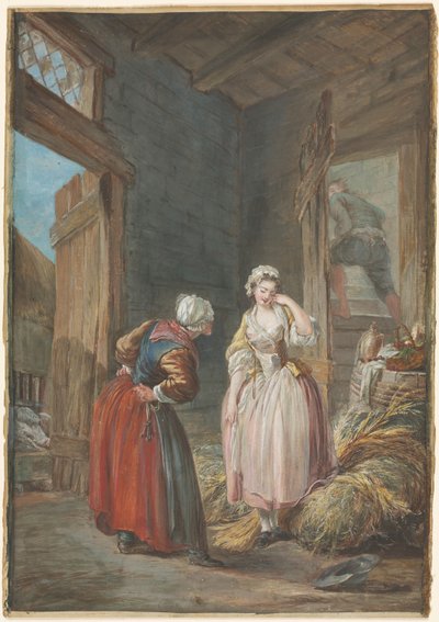 The Surprised Lovers de attributed to Pierre Antoine Baudouin