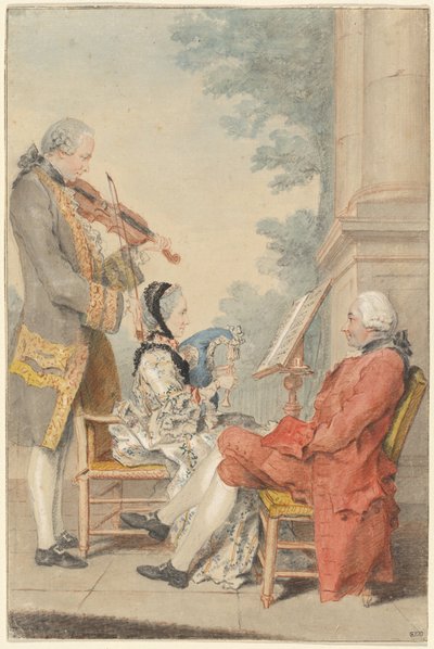 Monsieur y Madame Blizet con Monsieur Le Roy el actor de called Carmontelle Louis de Carrogis