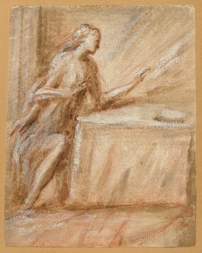 Estudio de la Virgen para una Anunciación de called Schiavone Andrea Meldolla