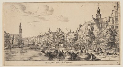 El Noorder Marckt con el Kerck, de Vistas de Amsterdam de called Zeeman Reinier Nooms