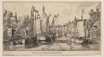 El transbordador Uytersche Schiet-Schuyten, de Vistas de Ámsterdam de called Zeeman Reinier Nooms