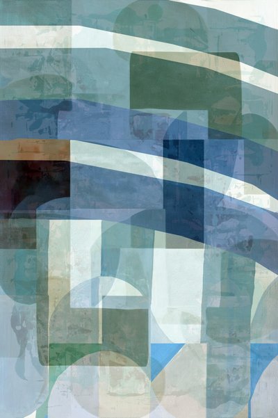 Capas abstractas en azul y verde de cartissi