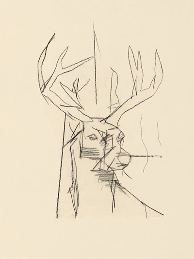 Boceto abstracto de un ciervo de cartissi