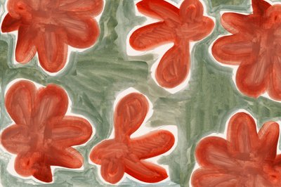 Motivo floral abstracto en rojo de cartissi