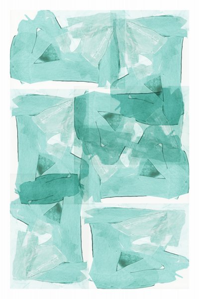 Formas abstractas en color verde azulado de cartissi