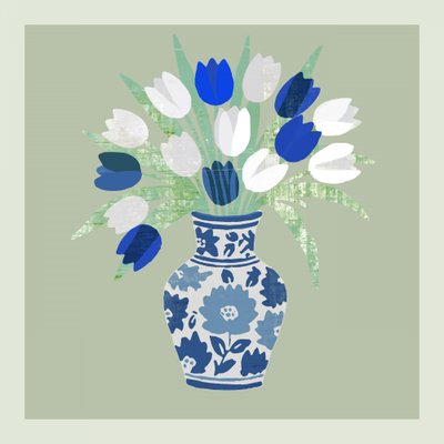 Chinoiserie: Ramo de tulipanes de cartissi