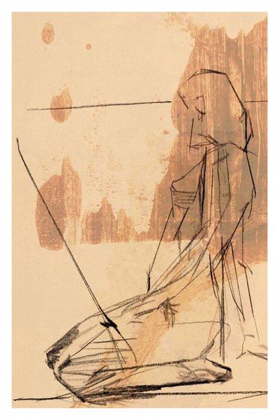 Figura abstracta contemplativa de cartissi