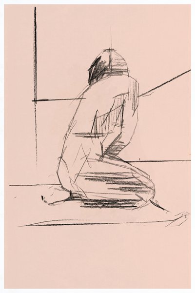 Figura de rodillas en actitud contemplativa de cartissi