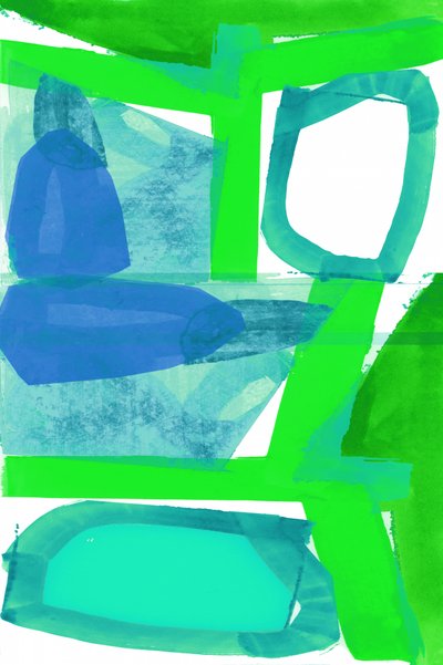 Formas abstractas en verde y azul de cartissi