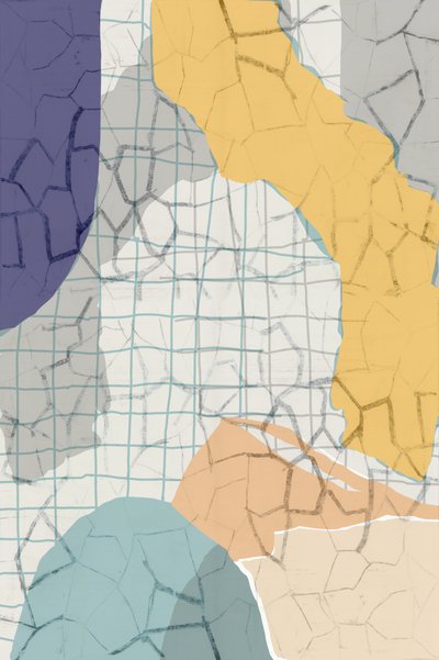 Cuadrícula abstracta agrietada en tonos apagados de cartissi