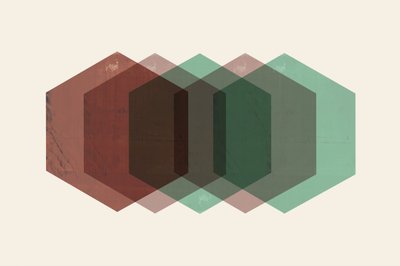 Hexágonos superpuestos en tonos apagados de cartissi