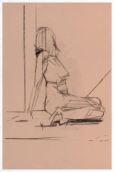 Boceto de una mujer pensativa de cartissi