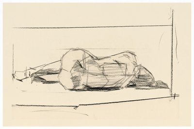 Boceto de un desnudo recostado de cartissi