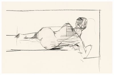 Boceto de un desnudo recostado de cartissi