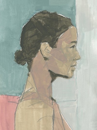 Perfil femenino sereno de cartissi