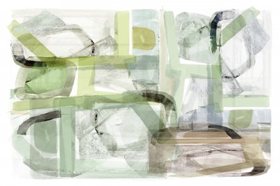 Formas abstractas en tonos verdes suaves de cartissi