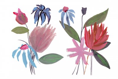 Flores abstractas llenas de colorido de cartissi