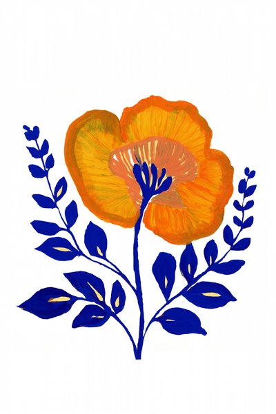 Flor folclórica llena de vida de cartissi
