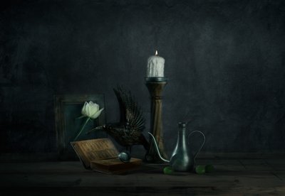 Rosa gótica y cuervo de chenyi wang