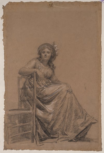 Retrato de una mujer sentada de circle of François André Vincent