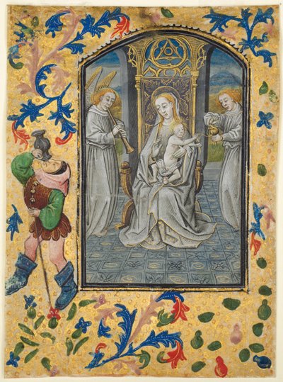 Hoja de un Libro de Horas: Virgen y Niño Entonizados de circle of Guillaume Vrelant