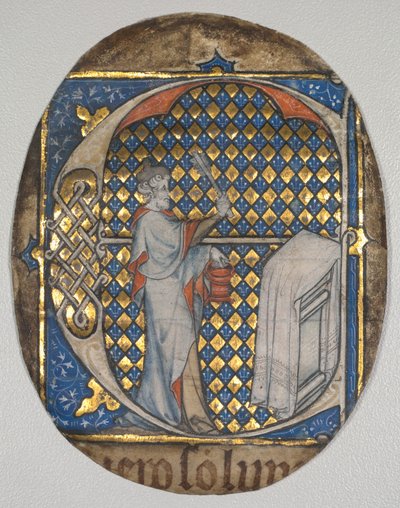 Fragmento de una Biblia de Atril: Inicial E[t fecit Josias] con Josías Aspergiendo el Altar de circle of Master Honoré