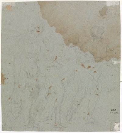 Boceto para Lot y sus hijas (verso) de circle of Pietro da Cortona