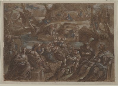 Copia de Los hijos de Israel recogiendo el maná de Tintoretto de copy after Jacopo Tintoretto
