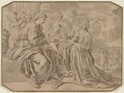 Matrimonio místico de Santa Catalina de copy after Nicolas Poussin