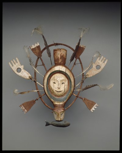 Máscara con espíritu de foca o nutria marina, finales del siglo XIX de culture Yupik