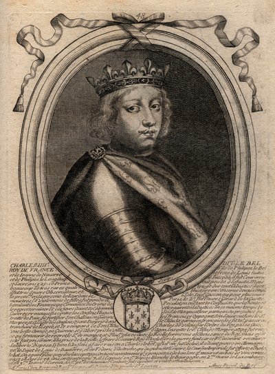 Retrato de Carlos IV el Hermoso (1294 - 1328), Rey de Francia - Carlos IV el 