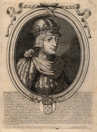 Retrato de Juan II el Bueno (1319-1364), Rey de Francia - grabado de 