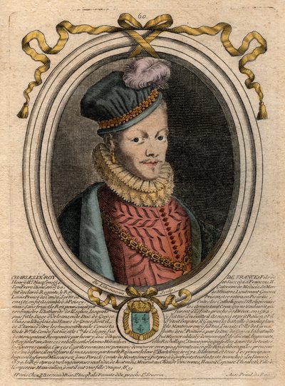 Retrato del Rey Luis XII (1462-1515) - grabado de 