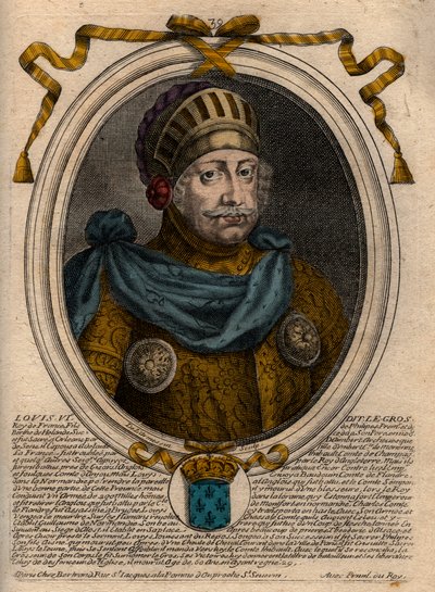Retrato de Luis VI, llamado El Gordo - grabado de 
