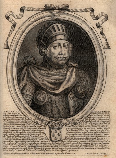 Retrato de Luis VI, llamado El Gordo - grabado de 