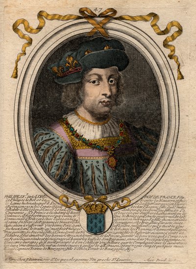 Retrato de Felipe V el Largo (1294-1322), Rey de Francia - Felipe V (1294-1322) 