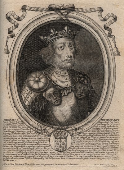 Retrato de Roberto II el Piadoso (c. 972 - 1031), Rey de Francia - grabado de 