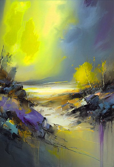 Pintura Paisaje Abstracto, impresiones de arte mural de F. Abderrahim