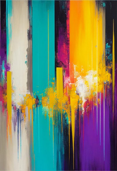 Composición abstracta, color vibrante y cálido, Wall Art | Impresiones en lienzo de F. Abderrahim