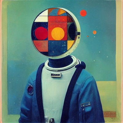 Pintura abstracta, astronauta ruso, Wall Art | Impresiones en lienzo de F. Abderrahim